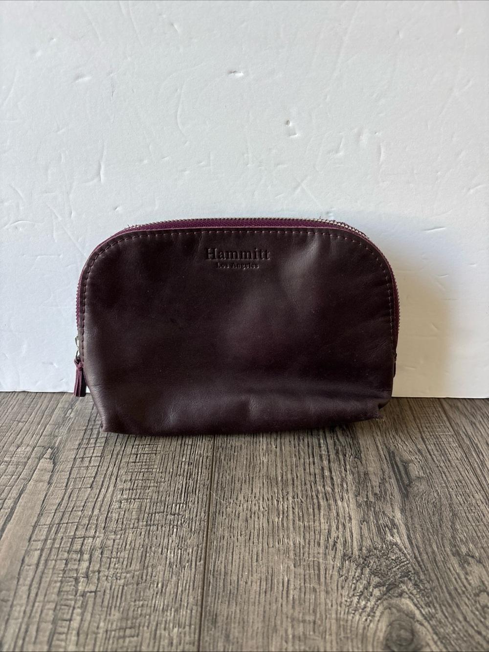 Hammitt women’s leather Zip Pouch - Burgundy